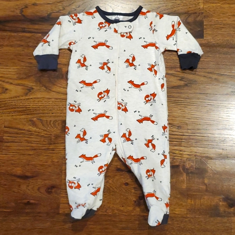 Boys Gerber fox print sleeper size 0-3M